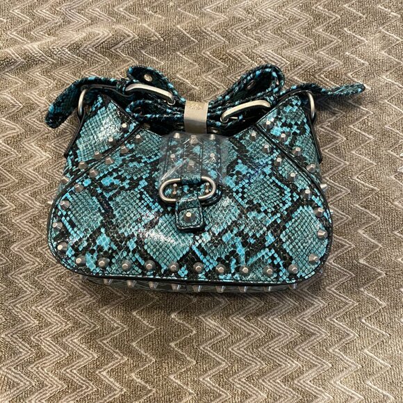 NWT UO Teal Devon Metal Studded Crossbody Bag - Picture 2 of 5